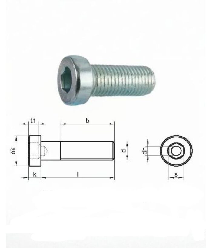 Схема: винт с внутренним шестигранником ГОСТ 11738-84